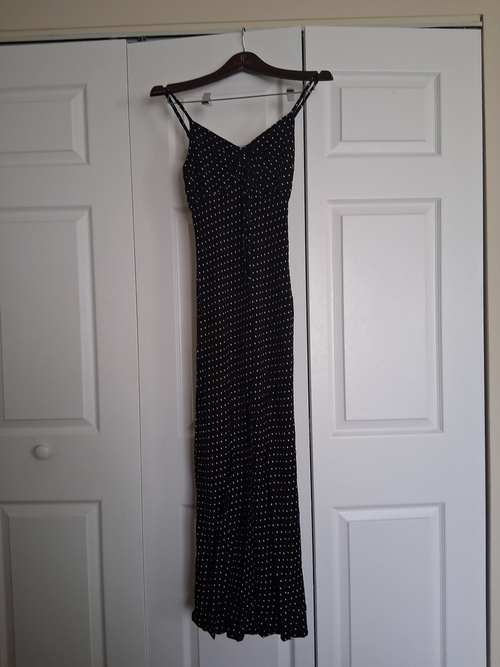 wild fable Black Polka Dot Maxi Slip Dress